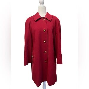 Vintage Burberry’s Red Cashmere/Wool Coat